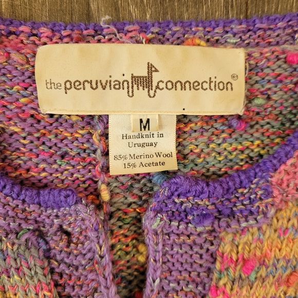 The Peruvian Connection Handmade Multicolor Sweate - Picture 2 of 10
